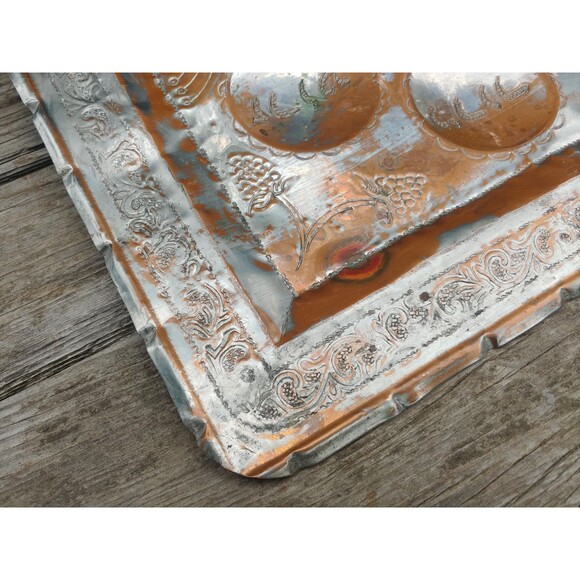 Vintage Copper Seder Plate, Traditional Passover Offering Tray - Picture 5 of 10